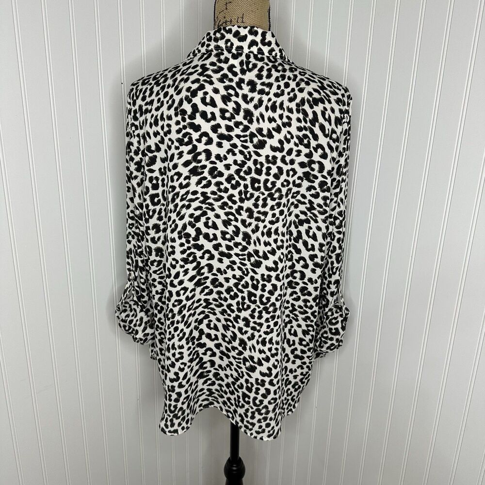 Talbots Plus Leopard Print Button Front Blouse Sz… - image 4